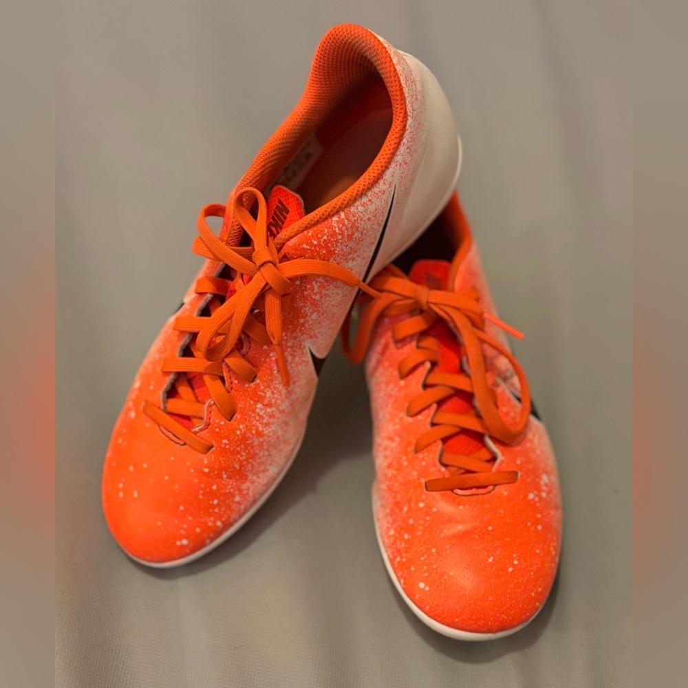Nike Kids Orange and White Soccer Cleats